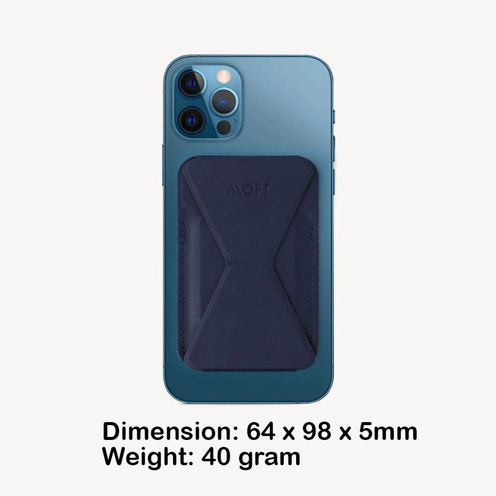 Picture of  Apple MacBook Air 13\" 2020  | MOFT Snap on Phone Stand and Wallet for iPhone 13 iPhone 12 Pro Max Card Holder Phone Stand (Oxfold Blue)