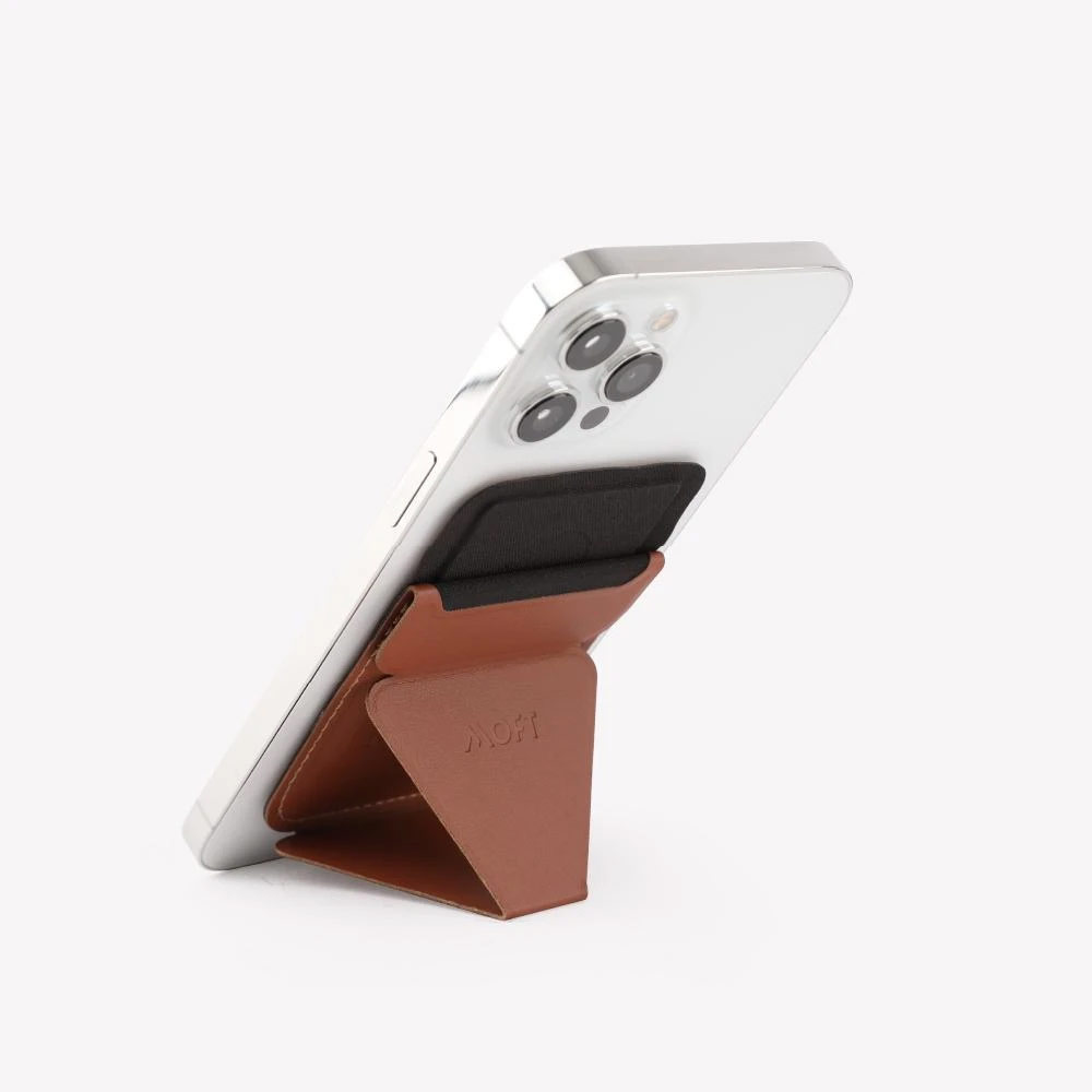 Picture of  Apple MacBook Air 13\" 2020  | MOFT Snap on Phone Stand and Wallet for iPhone 13 iPhone 12 Pro Max Card Holder Phone Stand (Sierra Brown)