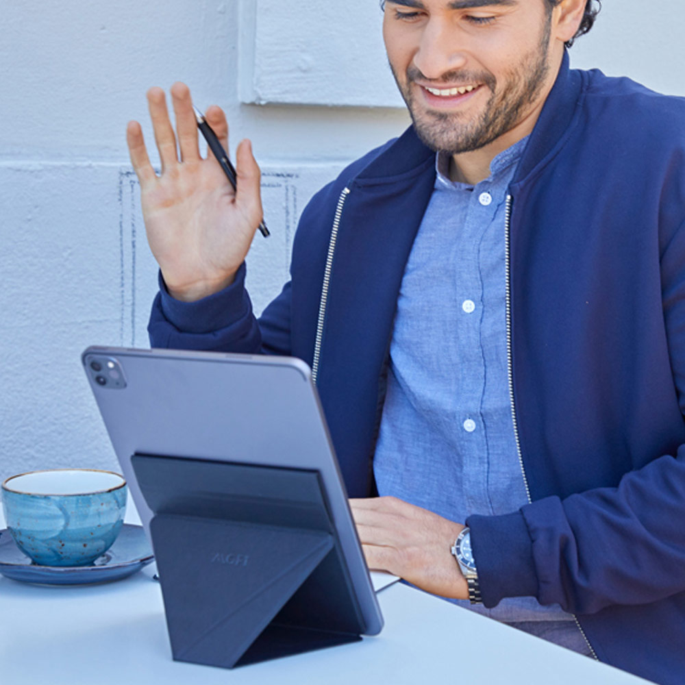 Picture of Apple iPad 10.2 7th gen 2019  | MOFT Snap Tablet Stand Multi Angle Invisible Tablet Stand for iPad iPad Pro iPad Air Tablet (Wanderlust Blue)