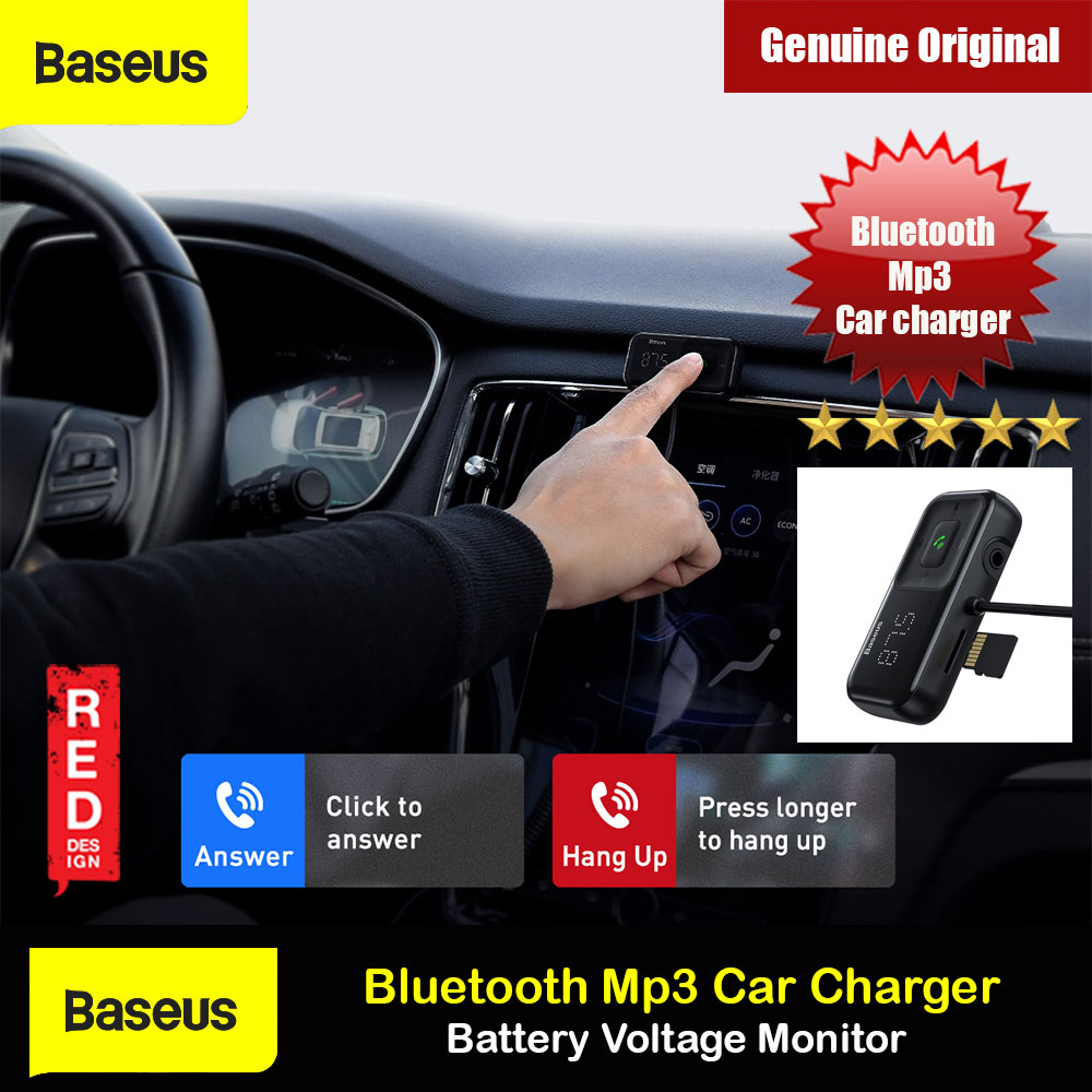 Picture of Baseus Wireless Bluetooth MP3 Dual USB Car Charger Battery Voltaga Monitoring Car Charger Hand Free Call Car Charger TF Card Aux Music Playback Car Charger