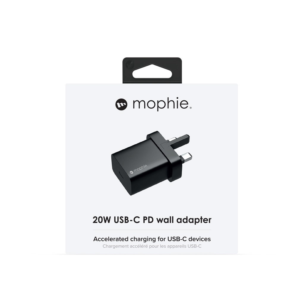 Picture of  Apple iPhone 11 Pro Max 6.5 Charger | Mophie USB-C 20W PD Wall Charger Traver Charger Compact Charger for iPhone 11 Pro Max 12 Pro Max 13 Pro Max (UK Black)