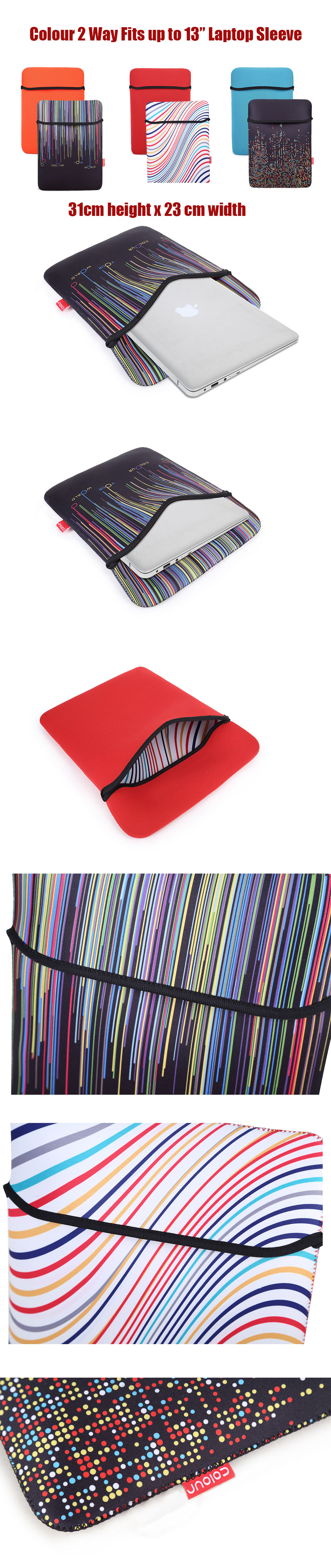 Picture of Boomwave Colour Series Laptop Notebook Macbook Sleeve Design up to 13 inches Laptop (Orange)