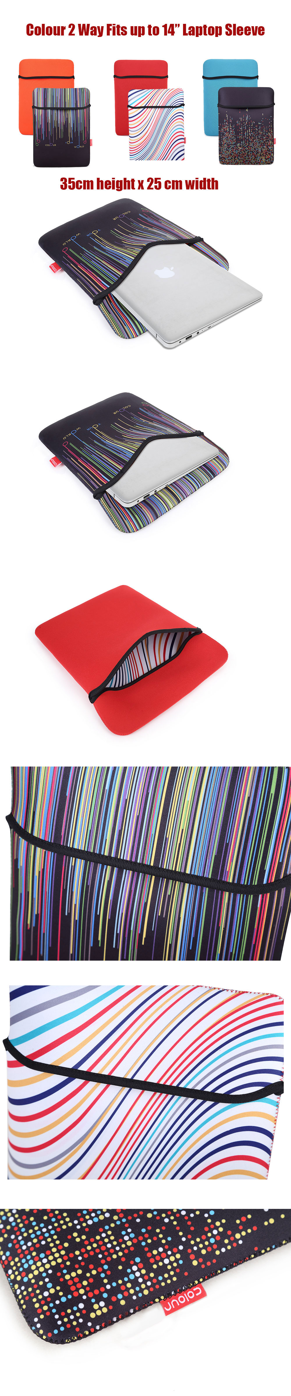 Picture of Boomwave Colour Series Laptop Notebook Macbook Sleeve Design up to 14 inches Laptop (Orange)