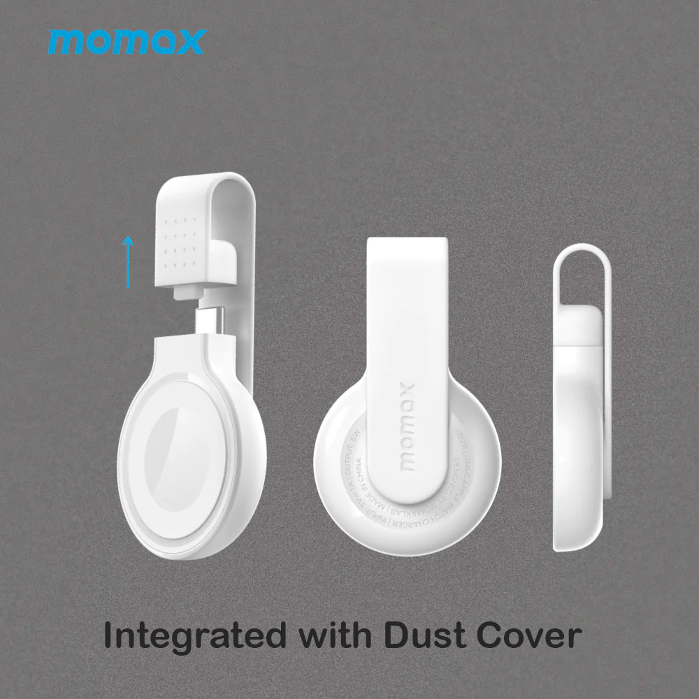 Picture of Apple Watch 40mm Charger | Momax USB-C Portable Magnetic Snap Wireless charger for Apple Watch 38mm 40mm 42mm 44mm 41mm 45mm Series 6 7 8 Ultra