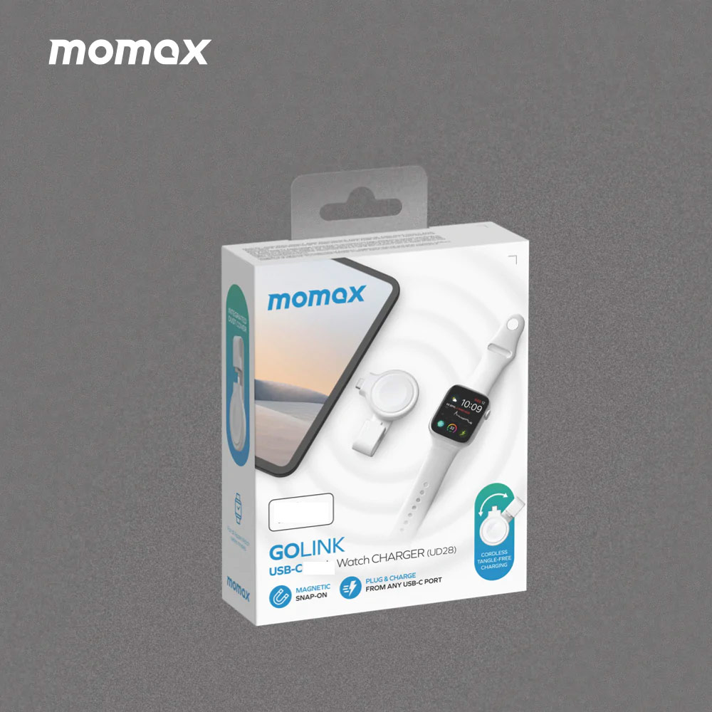 Picture of Apple Watch 40mm Charger | Momax USB-C Portable Magnetic Snap Wireless charger for Apple Watch 38mm 40mm 42mm 44mm 41mm 45mm Series 6 7 8 Ultra