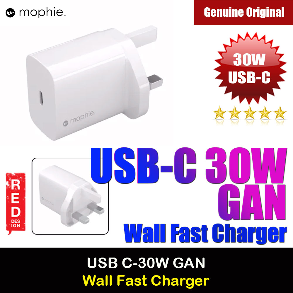 Picture of  Apple iPhone 11 Pro Max 6.5 Charger | Mophie USB-C 30W PD Gan Wall Charger Traver Charger Compact Charger for iPhone 11 Pro Max 12 Pro Max 13 Pro Max (UK White)