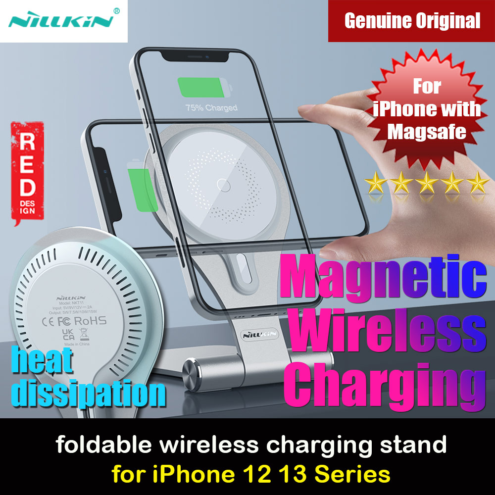 Picture of Nillkin MagStand Wireless Charging Foldable Stand with Heat Dissipation Cooling for Magsafe Compatible for iPhone 12 iPhone 13 Pro Max (Silver)  Apple iPhone 12 6.1-  Apple iPhone 12 6.1 Cases,  Apple iPhone 12 6.1 Covers, iPad Cases and a wide selection of  Apple iPhone 12 6.1 Accessories in Malaysia, Sabah, Sarawak and Singapore 