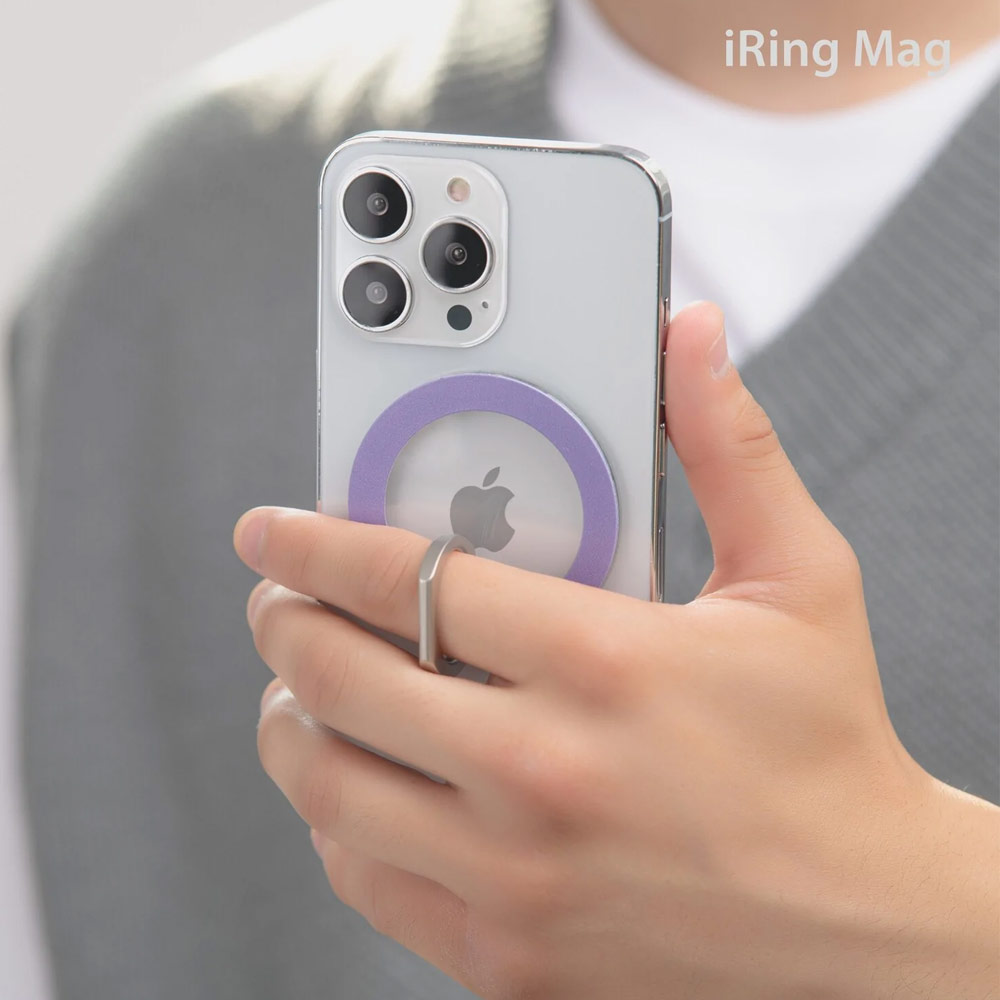 Picture of AAUXX iRing Mag Magnetic Ring Holder Phone Grip and Kickstand Stand Compatible with Magsafe (Pale Violet)