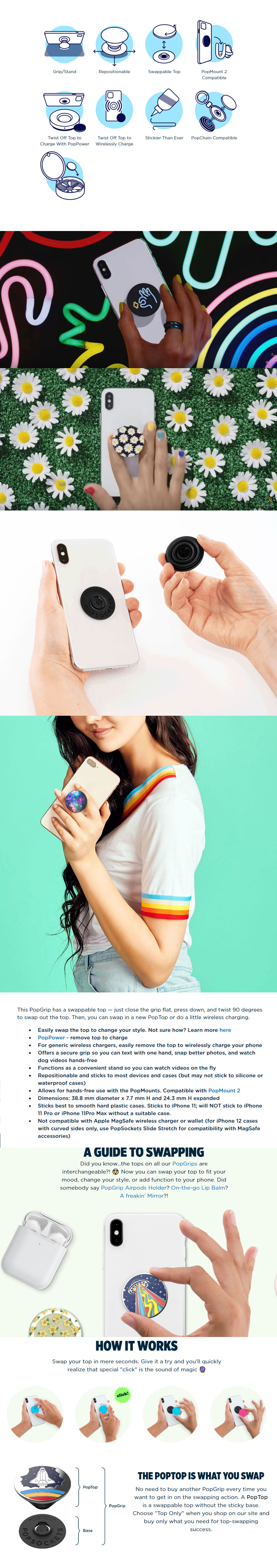 Picture of Popsockets PopGrip Swappable Luxe Collection (Swirl Purple)