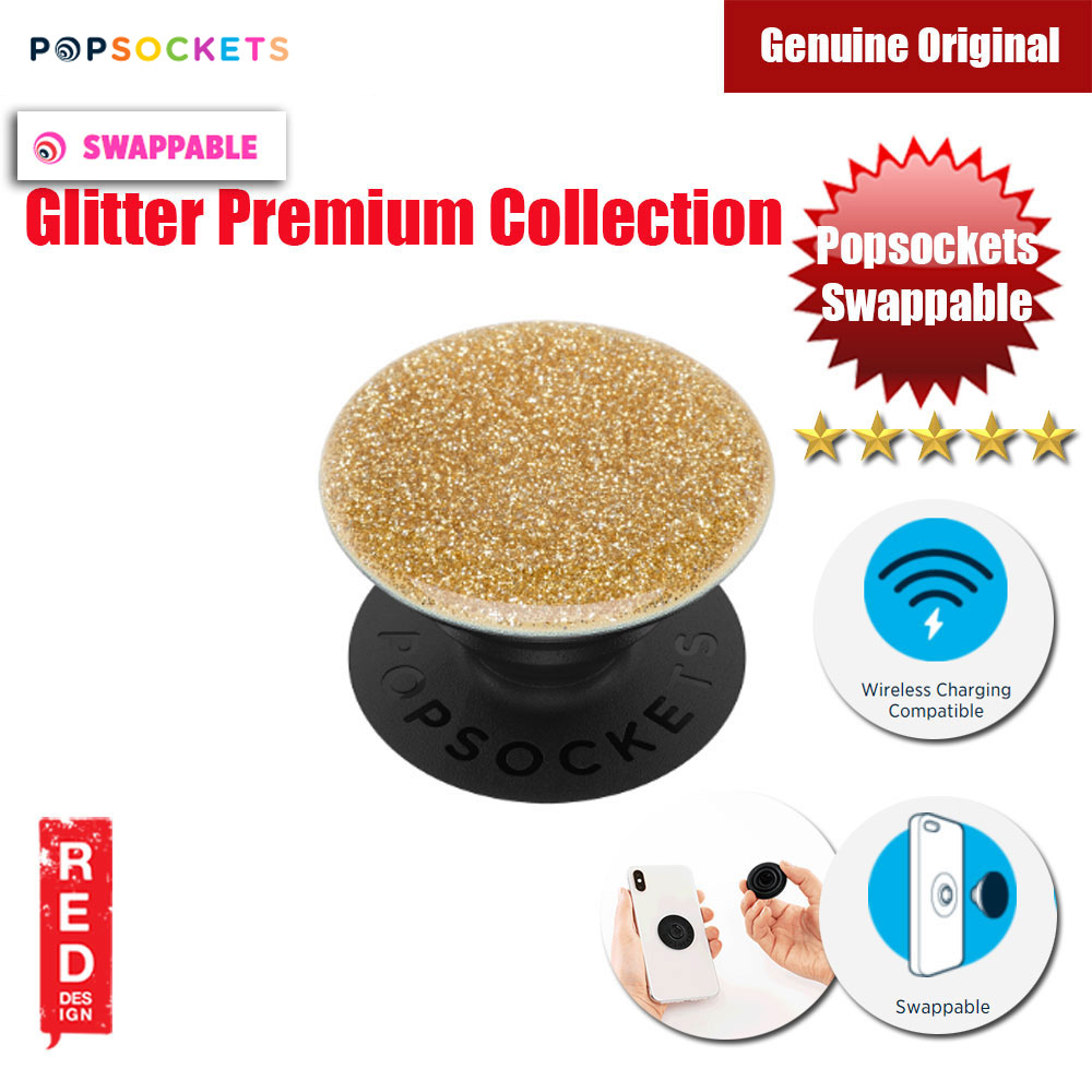 Picture of Popsockets PopGrip Swappable Premium Collection (Glitter Gold) Red Design- Red Design Cases, Red Design Covers, iPad Cases and a wide selection of Red Design Accessories in Malaysia, Sabah, Sarawak and Singapore 