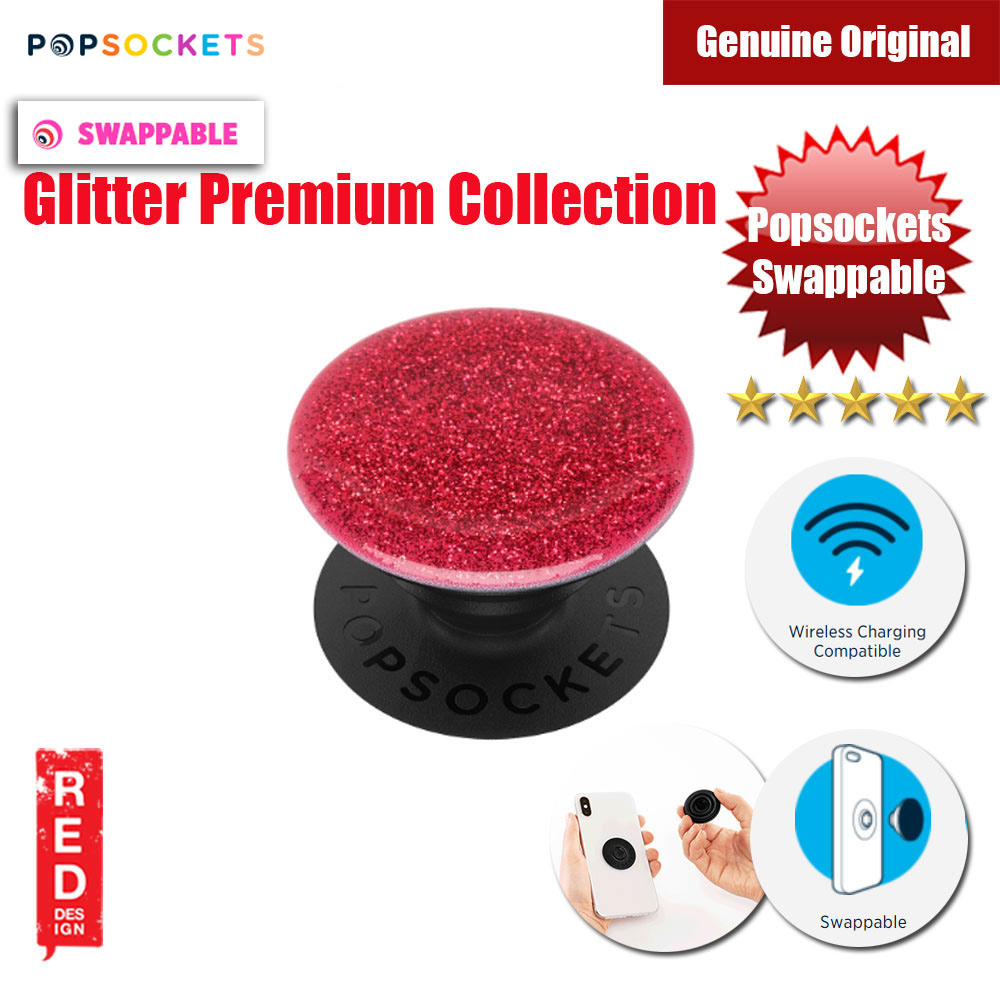 Picture of Popsockets PopGrip Swappable Premium Collection (Glitter Red)