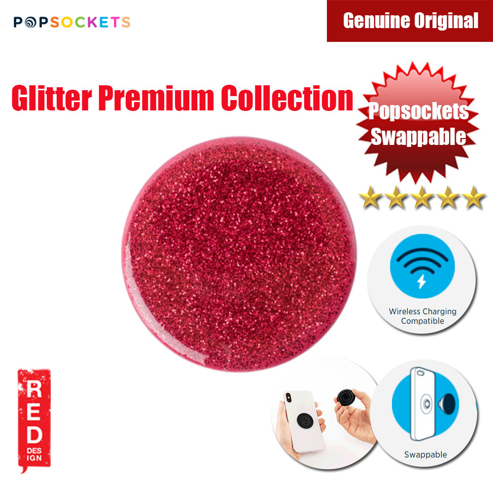 Picture of Popsockets PopGrip Swappable Premium Collection (Glitter Red)