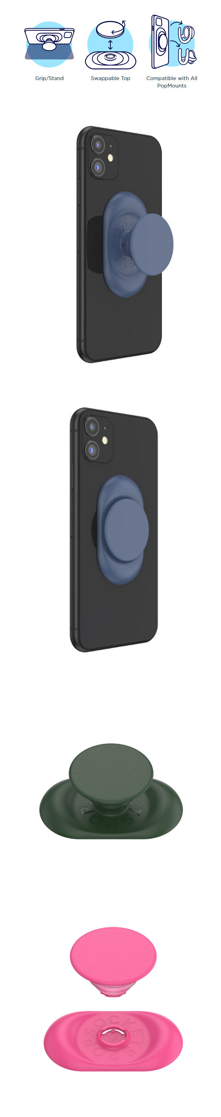 Picture of Popsockets PopGrip Swappable Pocketable (Neon Pink)