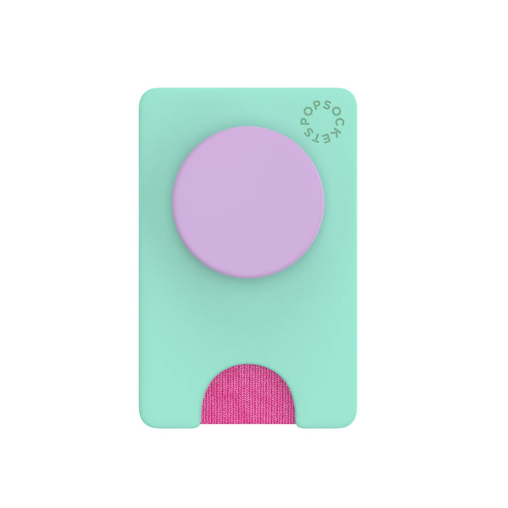 Picture of Popsockets Popwallet Plus Card Holder Credit Card Holder Parking Ticket Holder Card Wallet (Color Block Ultra Mint)