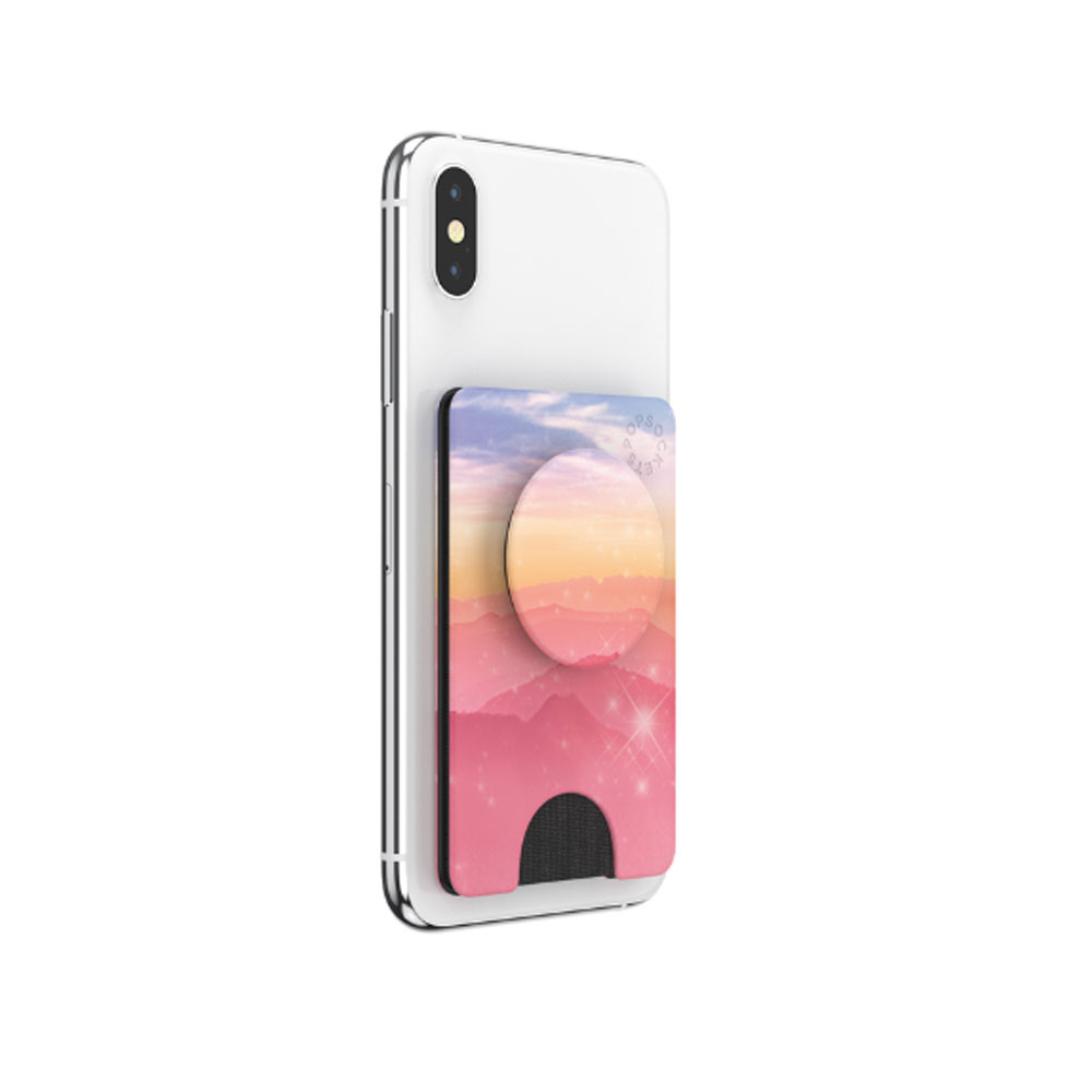Picture of Popsockets  Popwallet Plus Card Holder Credit Card Holder Parking Ticket Holder Card Wallet (Desert Sunrise)