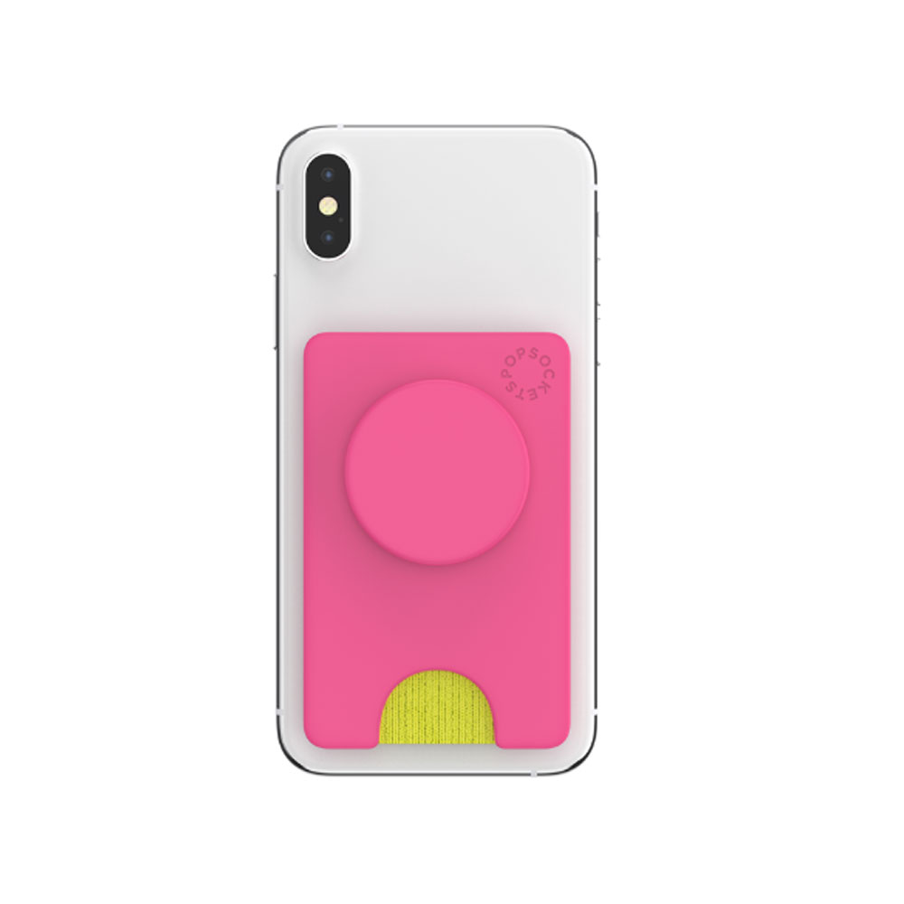 Picture of Popsockets Popwallet Plus Card Holder Credit Card Holder Parking Ticket Holder Card Wallet (Neon Pink)