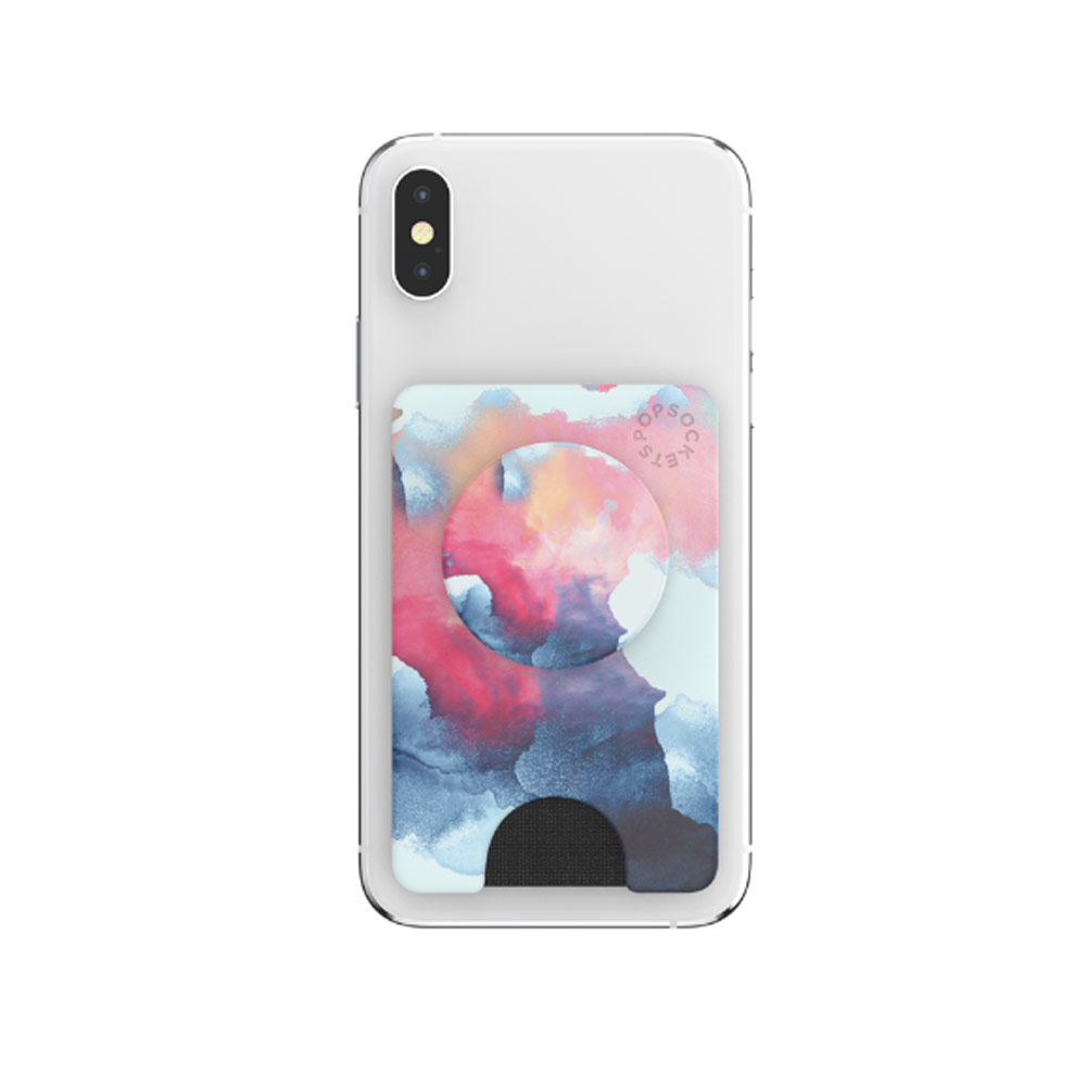 Picture of Popsockets Popwallet Plus Card Holder Credit Card Holder Parking Ticket Holder Card Wallet (Aura Smoke)