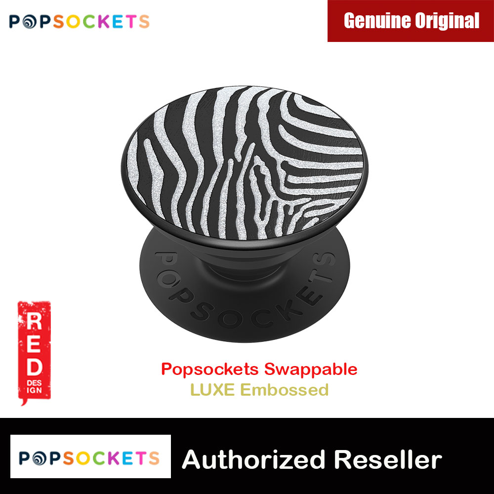 Picture of Popsockets PopGrip Swappable LUXE Collection (Embossed Metal Zebra) Red Design- Red Design Cases, Red Design Covers, iPad Cases and a wide selection of Red Design Accessories in Malaysia, Sabah, Sarawak and Singapore 