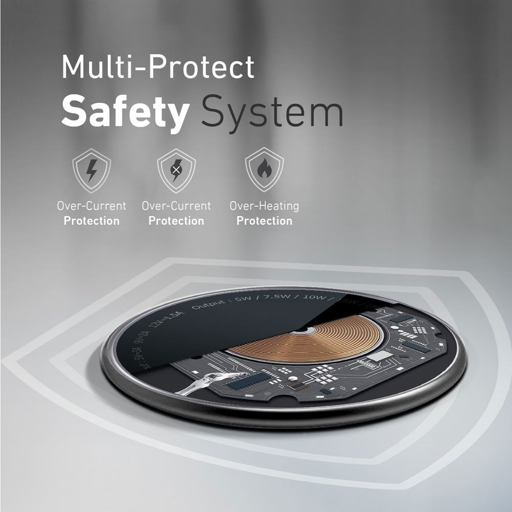 Picture of  Apple Airpods 2 Charger | Promate Magnetic Wireless Charger 15W Fast Wireless Charging Pad Compatible with Mag Safe for iPhone 13 14 Pro Max with Anti-Fall Strong Magnetic Design and USB-C� Port for iPhone Samsung AirPods Pro MagTag-15W (Black)