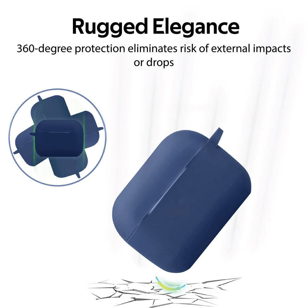 Picture of  Apple Airpods Pro Case | Promate AirPods Pro Silicone Case Slim-Fit Shockproof Protective Wireless Charging AirPods Pro Cover with Dual-Lid, Scratch Resistance and Anti-Slip Case for Apple Airpods Pro SiliCase-Pro (Blue)