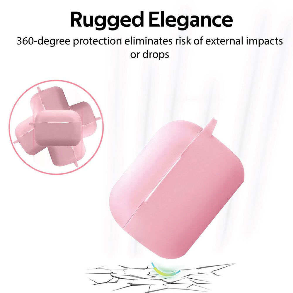 Picture of  Apple Airpods Pro Case | Promate AirPods Pro Silicone Case Slim-Fit Shockproof Protective Wireless Charging AirPods Pro Cover with Dual-Lid, Scratch Resistance and Anti-Slip Case for Apple Airpods Pro SiliCase-Pro (Pink)