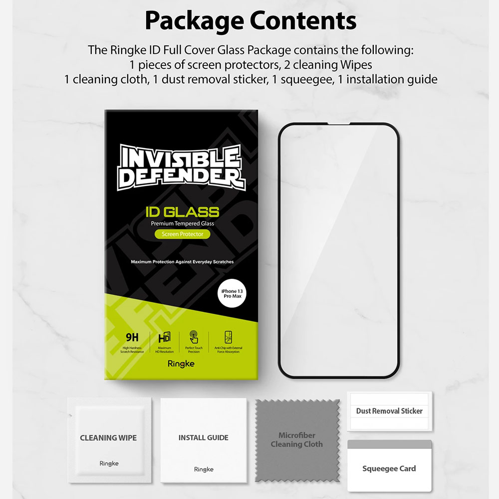 Picture of  Apple iPhone 13 Pro Max 6.7 Screen Protector | Ringke Invisible Defender Glass Tempered Glass Screen Protector for Apple iPhone 13 Pro Max 6.7 (Clear)