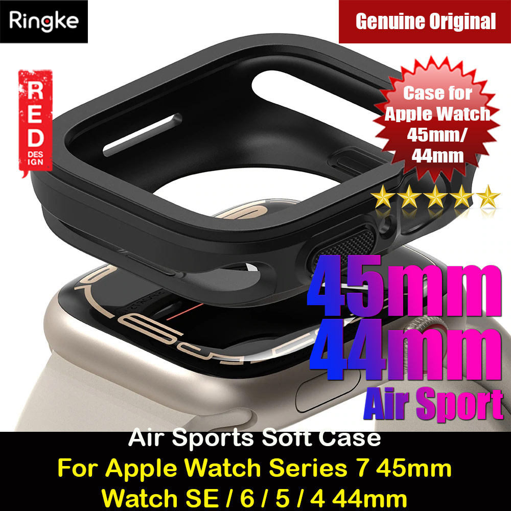 Picture of Ringke Air Sports Soft Bumper Case for Apple Watch Series 7 8 9 45mm Series SE 6 5 4 44mm Case (Black) Apple Watch 45mm- Apple Watch 45mm Cases, Apple Watch 45mm Covers, iPad Cases and a wide selection of Apple Watch 45mm Accessories in Malaysia, Sabah, Sarawak and Singapore 