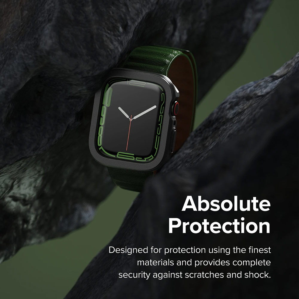 Picture of Apple Watch 45mm Case | Ringke Air Sports Soft Bumper Case for Apple Watch Series 7 8 9 45mm Series SE 6 5 4 44mm Case (Black)