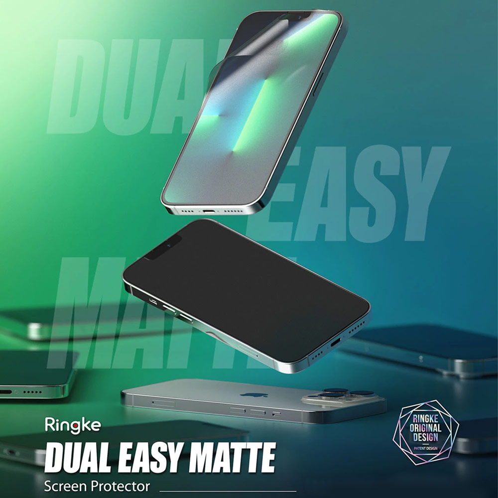 Picture of  Apple iPhone 13 Pro Max 6.7 Screen Protector | Ringke Dual Easy Film Matte Screen Protector for Apple iPhone 13 Pro Max 6.7 (Matte 2pcs)