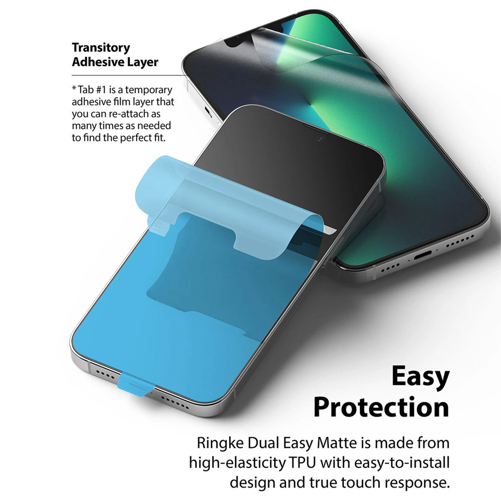 Picture of  Apple iPhone 13 Pro Max 6.7 Screen Protector | Ringke Dual Easy Film Matte Screen Protector for Apple iPhone 13 Pro Max 6.7 (Matte 2pcs)