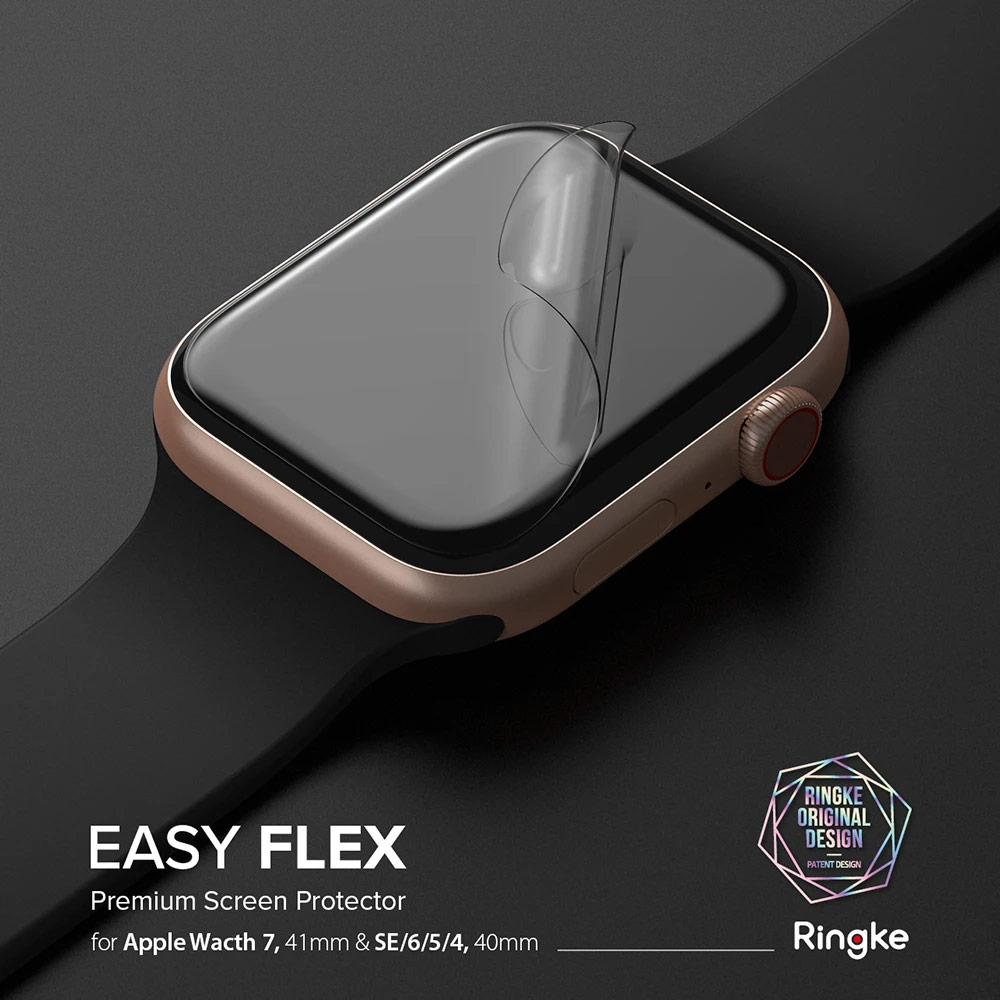 Picture of Apple Watch 41mm Screen Protector | Ringke Easy Flex High Flexibility EPU film Screen Protector for Apple Watch Series 7 8 9 41mm Series 4 5 6 40mm (2 PACK)