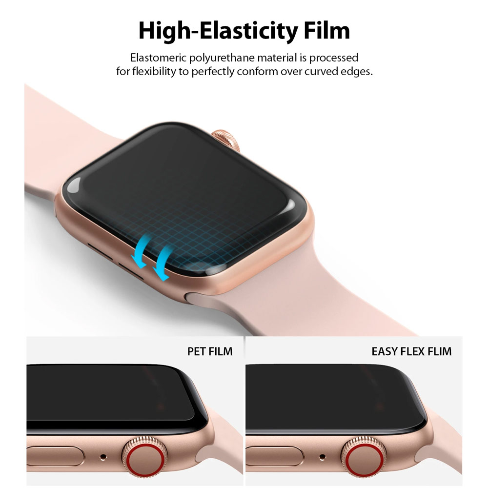 Picture of Apple Watch 41mm Screen Protector | Ringke Easy Flex High Flexibility EPU film Screen Protector for Apple Watch Series 7 8 9 41mm Series 4 5 6 40mm (2 PACK)
