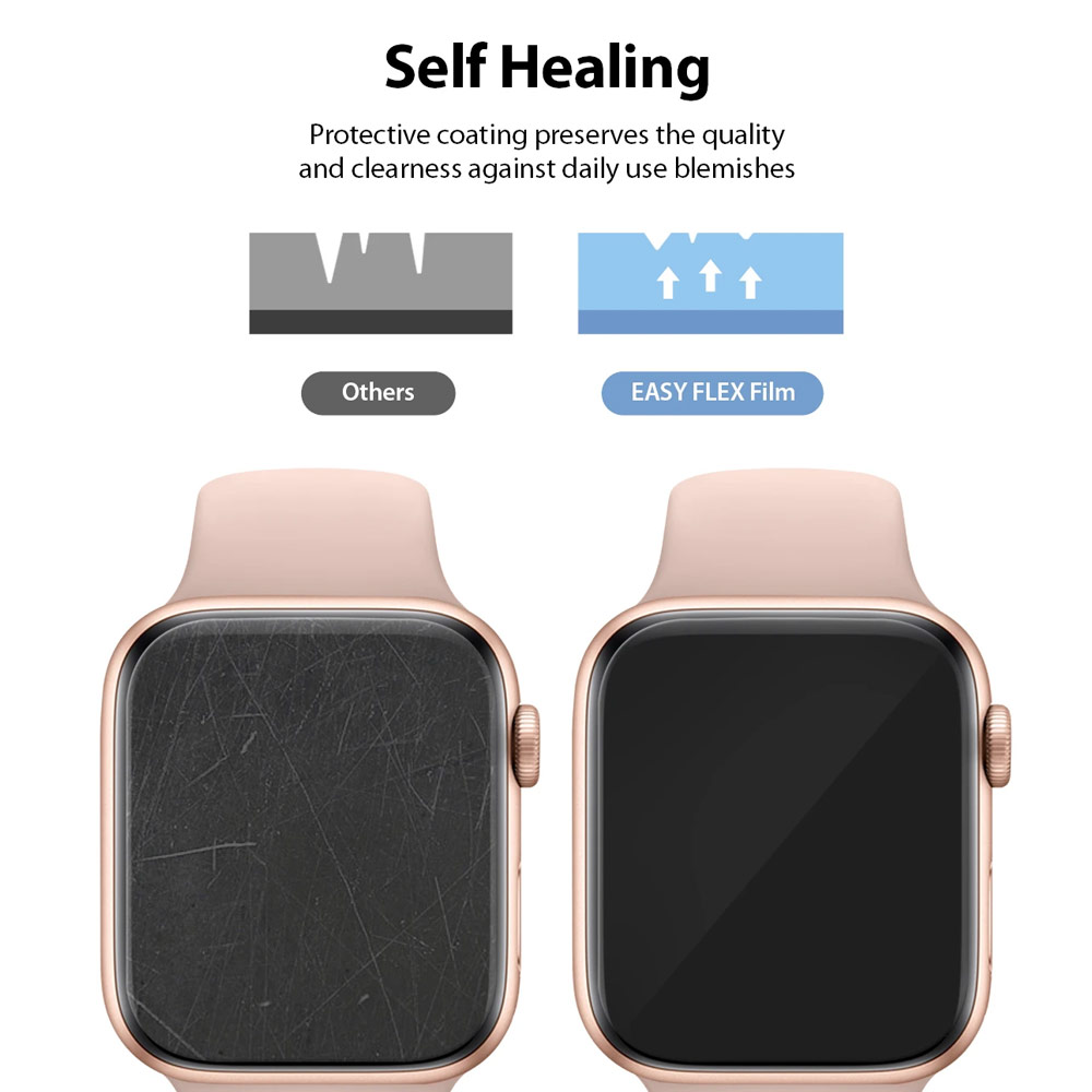 Picture of Apple Watch 41mm Screen Protector | Ringke Easy Flex High Flexibility EPU film Screen Protector for Apple Watch Series 7 8 9 41mm Series 4 5 6 40mm (2 PACK)