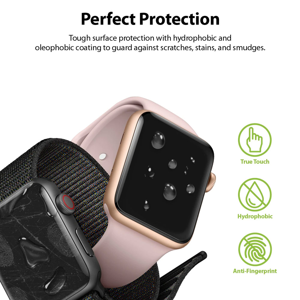 Picture of Apple Watch 41mm Screen Protector | Ringke Easy Flex High Flexibility EPU film Screen Protector for Apple Watch Series 7 8 9 41mm Series 4 5 6 40mm (2 PACK)