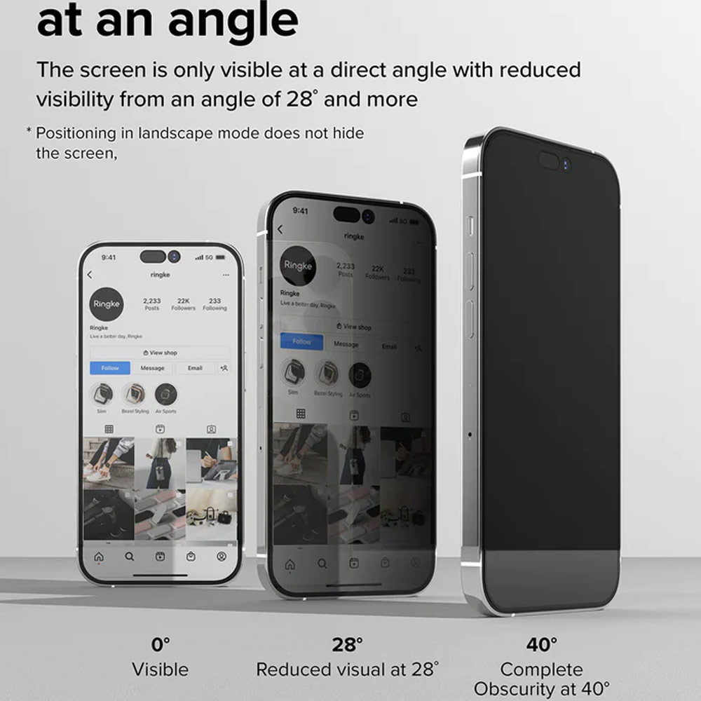 Picture of  Apple iPhone 14 Pro 6.1 Screen Protector | Ringke Premium Tempered Glass Screen Protector with Easy Installation Jig Kit for Apple iPhone 14 Pro 6.1 (Privacy Anti Peep Anti View)