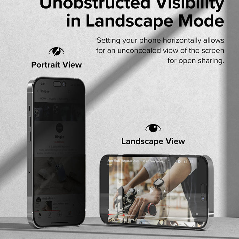 Picture of  Apple iPhone 14 Pro 6.1 Screen Protector | Ringke Premium Tempered Glass Screen Protector with Easy Installation Jig Kit for Apple iPhone 14 Pro 6.1 (Privacy Anti Peep Anti View)