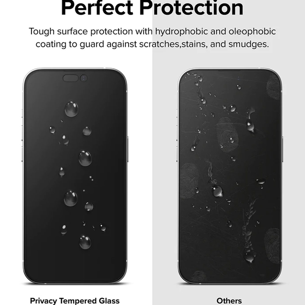 Picture of  Apple iPhone 14 Pro 6.1 Screen Protector | Ringke Premium Tempered Glass Screen Protector with Easy Installation Jig Kit for Apple iPhone 14 Pro 6.1 (Privacy Anti Peep Anti View)