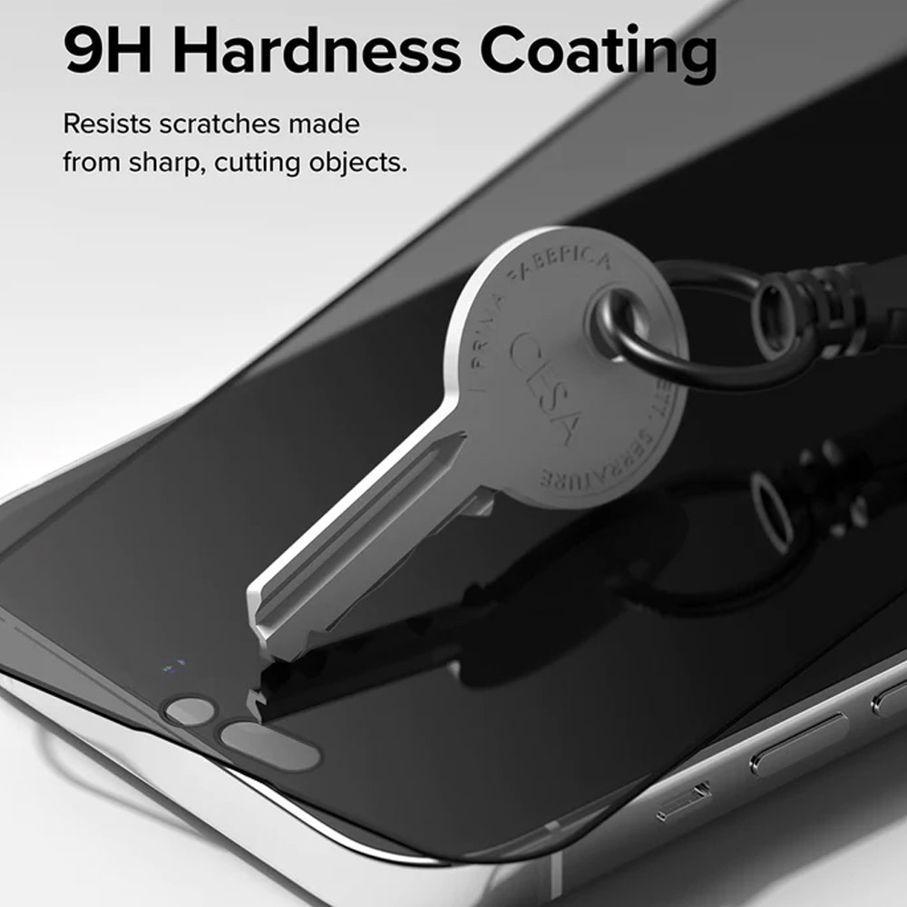 Picture of  Apple iPhone 14 Pro 6.1 Screen Protector | Ringke Premium Tempered Glass Screen Protector with Easy Installation Jig Kit for Apple iPhone 14 Pro 6.1 (Privacy Anti Peep Anti View)