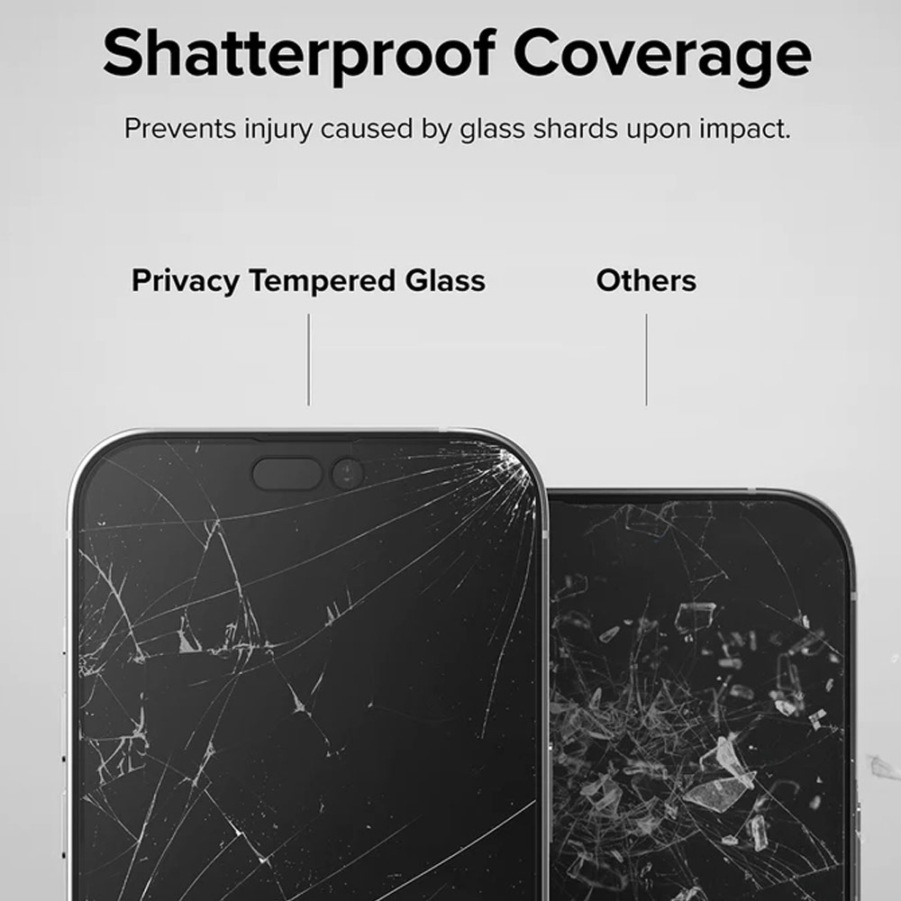 Picture of  Apple iPhone 14 Pro 6.1 Screen Protector | Ringke Premium Tempered Glass Screen Protector with Easy Installation Jig Kit for Apple iPhone 14 Pro 6.1 (Privacy Anti Peep Anti View)