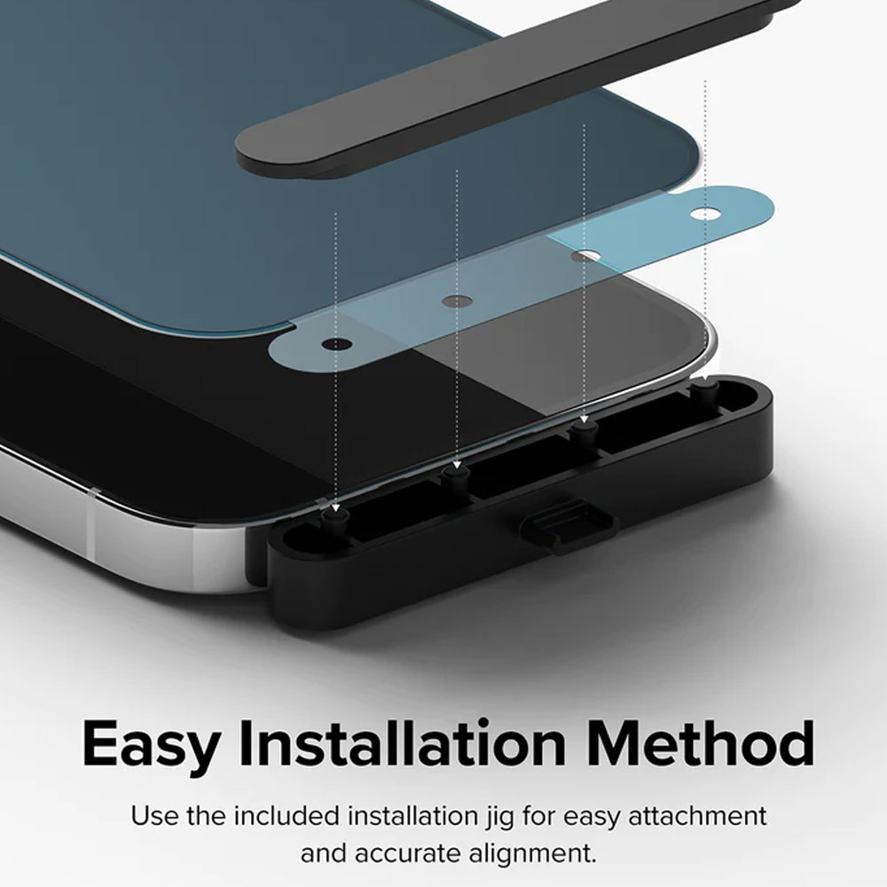 Picture of  Apple iPhone 14 Pro 6.1 Screen Protector | Ringke Premium Tempered Glass Screen Protector with Easy Installation Jig Kit for Apple iPhone 14 Pro 6.1 (Privacy Anti Peep Anti View)