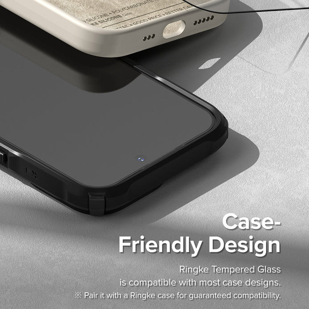 Picture of  Apple iPhone 14 Pro 6.1 Screen Protector | Ringke Premium Tempered Glass Screen Protector with Easy Installation Jig Kit for Apple iPhone 14 Pro 6.1 (HD Clear)