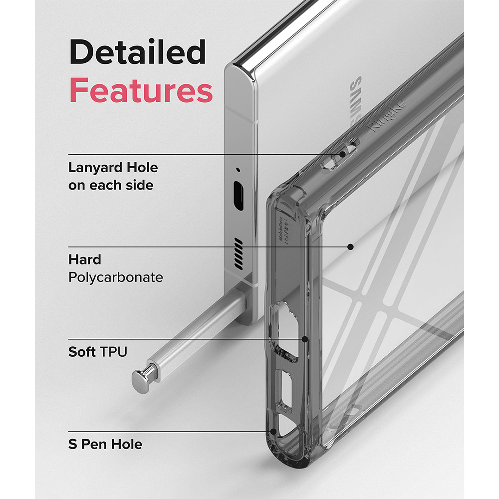 Picture of  Samsung Galaxy S22 Ultra 5G 6.8 Case | Ringke Fusion Protection Case for Samsung Galaxy S22 Ultra 6.8 (Smoke Black)