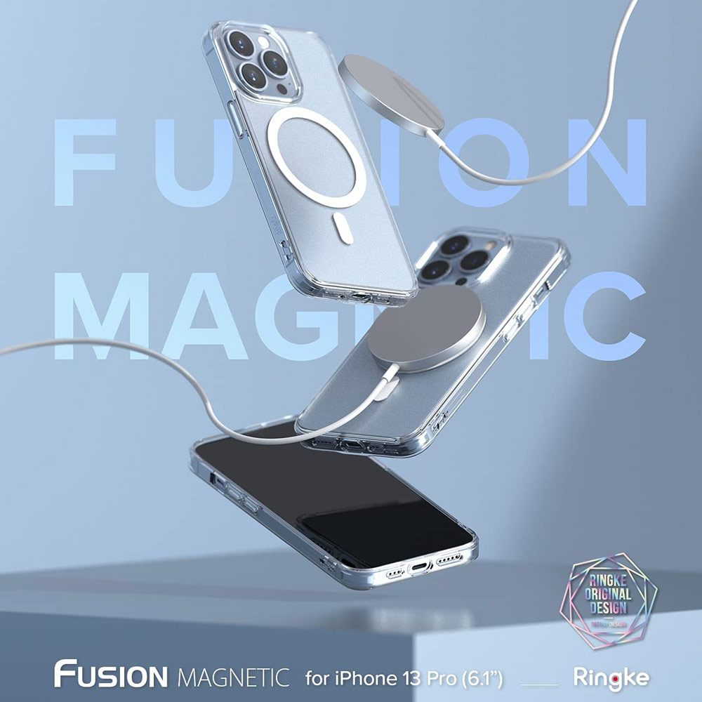 Picture of  Apple iPhone 13 Pro 6.1 Case | Ringke Fusion Magnetic Matte Protection Case Magsafe Compatible for Apple iPhone 13 Pro 6.1 (Matte Clear)