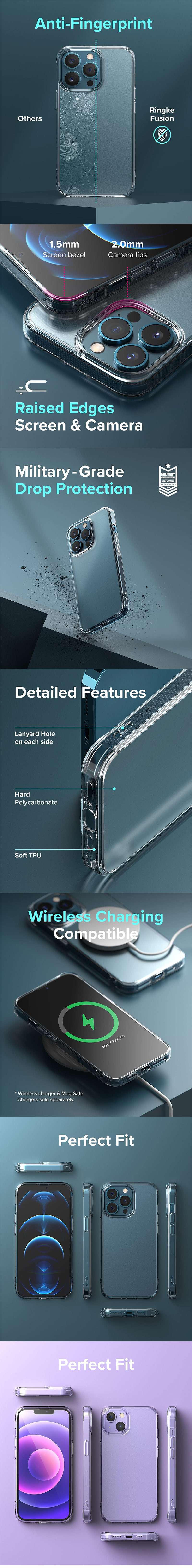 Picture of  Apple iPhone 13 Pro Max 6.7 Case | Ringke Fusion Matte Protection Case for Apple iPhone 13 Pro Max 6.7 (Matte Clear)