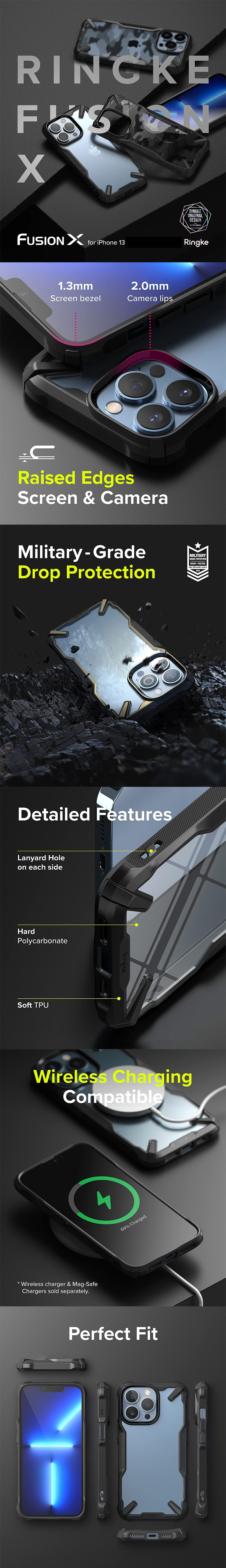 Picture of  Apple iPhone 13 Pro Max 6.7 Case | Ringke Fusion X Protection Case for Apple iPhone 13 Pro Max 6.7 (Black)
