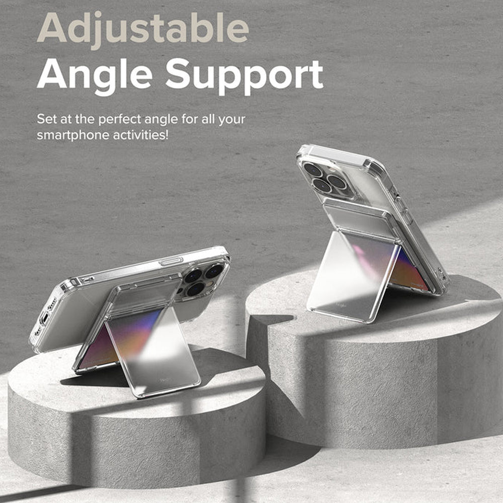 Picture of  Apple iPhone 14 Pro Max 6.7  | Ringke Card Holder Magnetic Stand Slot Magsafe Compatible Hold up to 2 Cards for iPhone 13 Pro Max 14 Pro Max (Clear Mist)