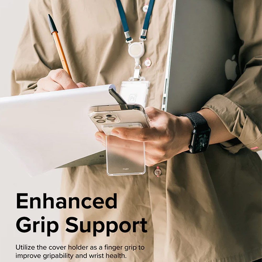 Picture of  Apple iPhone 14 Pro Max 6.7  | Ringke Card Holder Magnetic Stand Slot Magsafe Compatible Hold up to 2 Cards for iPhone 13 Pro Max 14 Pro Max (Clear Mist)