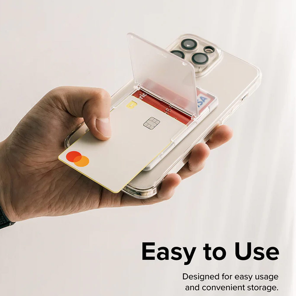 Picture of  Apple iPhone 14 Pro Max 6.7  | Ringke Card Holder Magnetic Stand Slot Magsafe Compatible Hold up to 2 Cards for iPhone 13 Pro Max 14 Pro Max (Clear Mist)