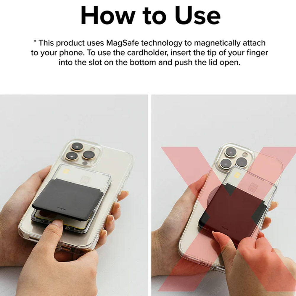 Picture of  Apple iPhone 14 Pro Max 6.7  | Ringke Card Holder Magnetic Stand Slot Magsafe Compatible Hold up to 2 Cards for iPhone 13 Pro Max 14 Pro Max (Clear Mist)