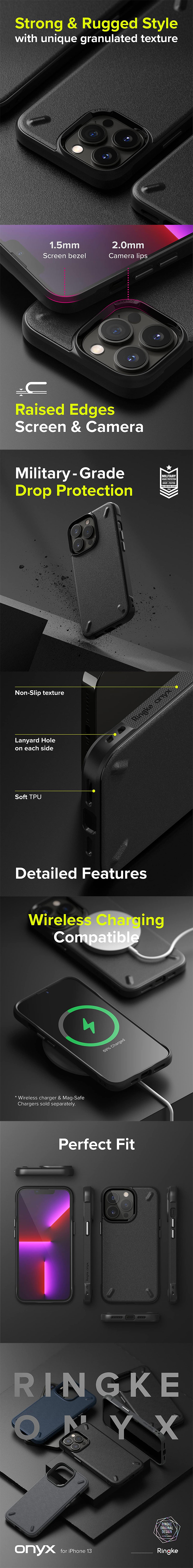 Picture of  Apple iPhone 13 Pro Max 6.7 Case | Ringke Onyx Protection Case for Apple iPhone 13 Pro Max 6.7 (Black)